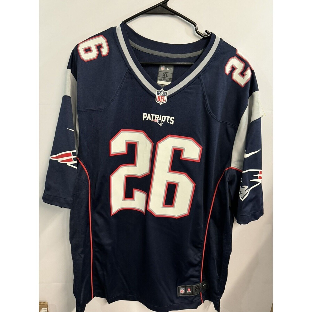 Nike NFL New England Patriots Sony Michel #26 Navy Blue Jersey Men's Size XL
